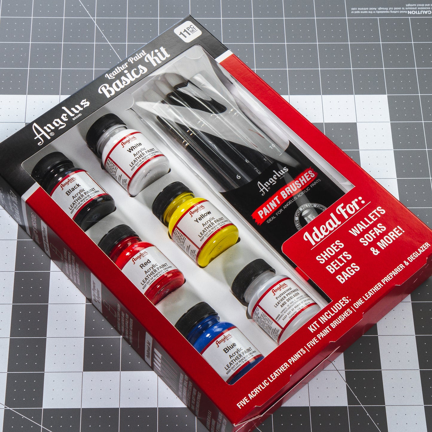 Angelus Acrylic Leather Paint 1 oz. 11-Piece Basics Kit