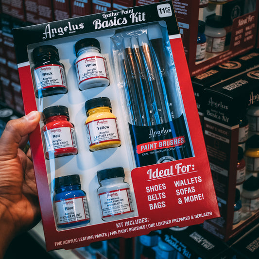 Angelus Acrylic Leather Paint 1 oz. 11-Piece Basics Kit