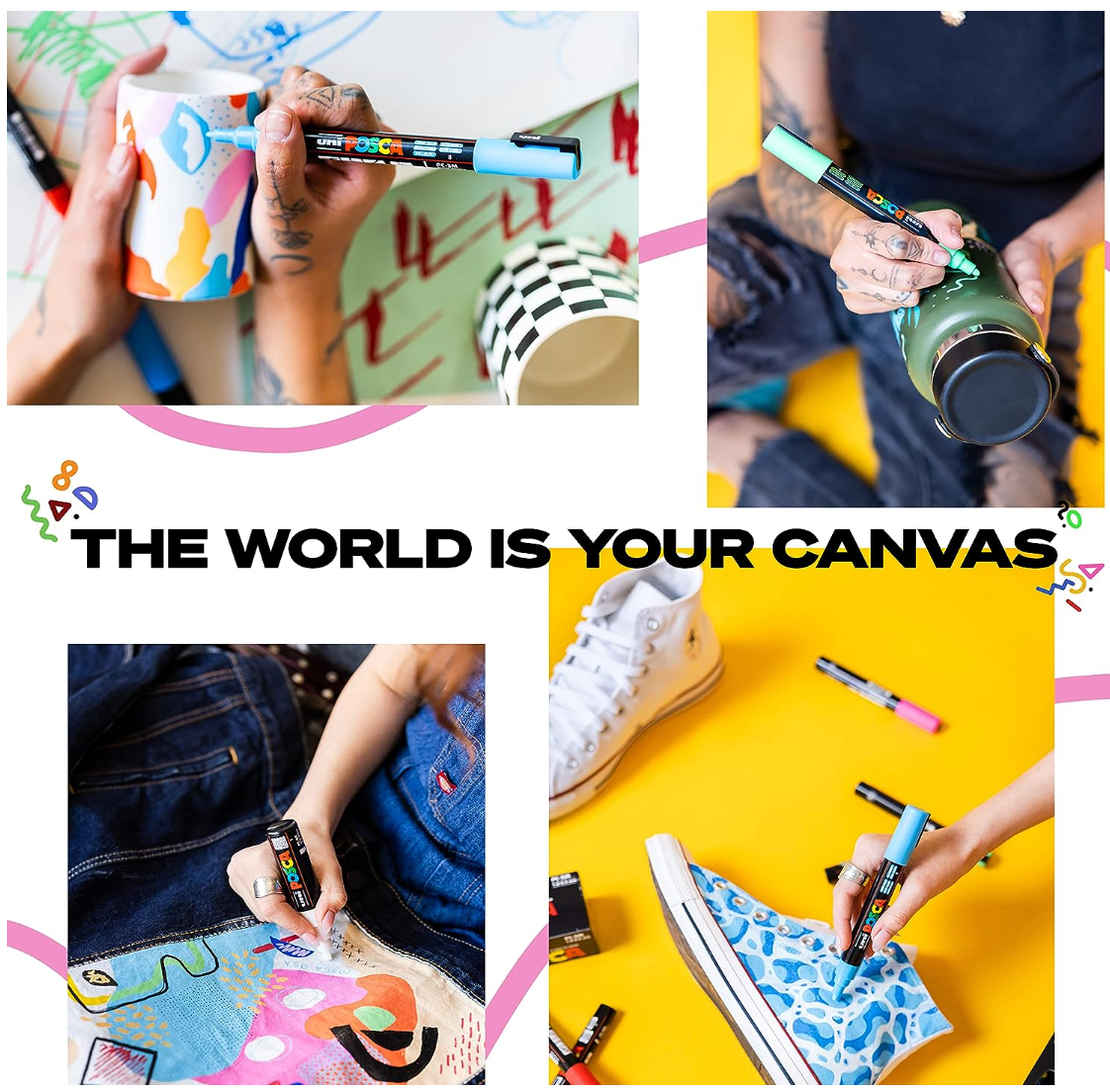 Ensembles de marqueurs de peinture POSCA, ensemble moyen PC-5M 8 couleurs