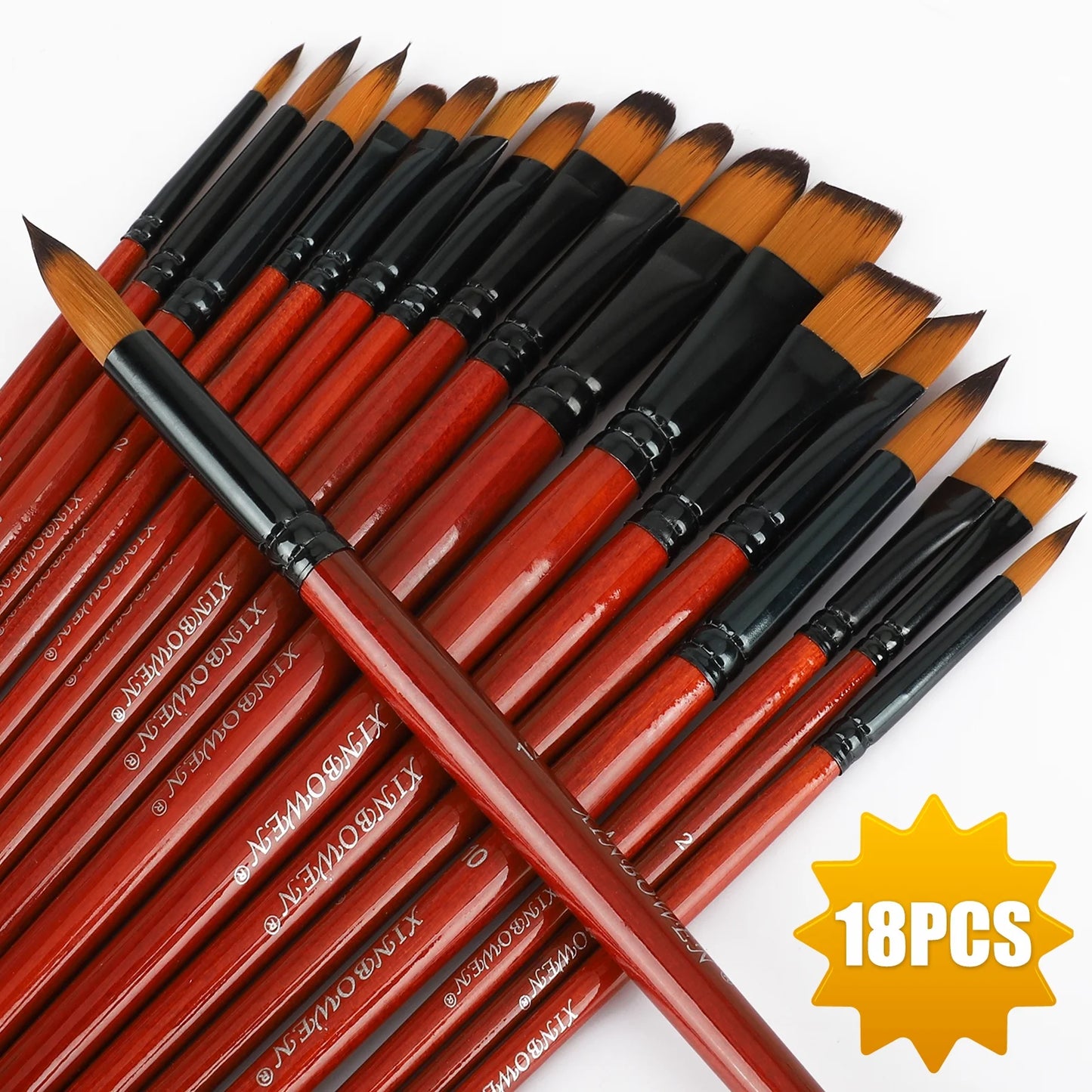 Paint Brushes Set, 18/10 Pcs Acrylic Nylon Hair Art Brushes, Professional Artist Paint Brushes for Oil Watercolor Painting, Face Body Model Paint, Nail Art, Miniature Detailing, Rock Painting