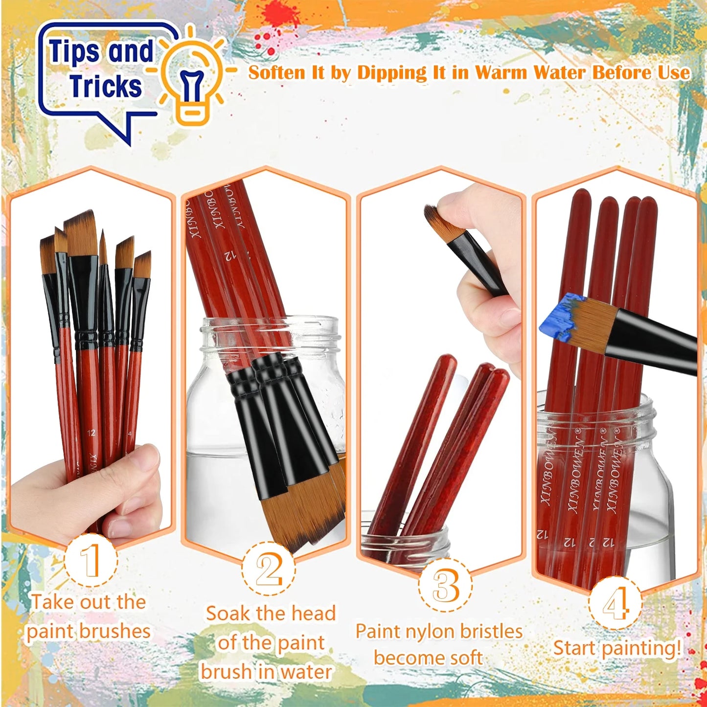 Paint Brushes Set, 18/10 Pcs Acrylic Nylon Hair Art Brushes, Professional Artist Paint Brushes for Oil Watercolor Painting, Face Body Model Paint, Nail Art, Miniature Detailing, Rock Painting
