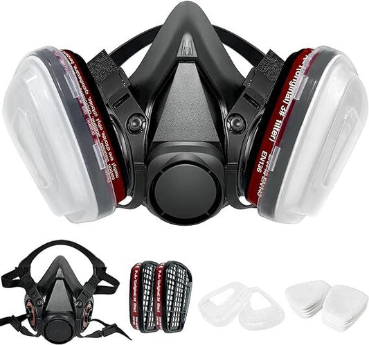 Respirator Mask With 6001 Filters, Gas Masks Survival for Painting, Organic Vapors